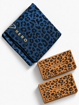 Yoga Reise Set Blue Leopard Gold