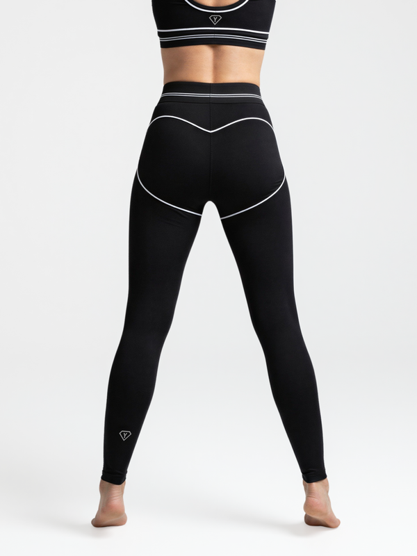 Leggings Contrast Heartline - Schwarz
