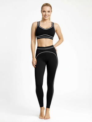 Leggings Contrast Heartline - Schwarz