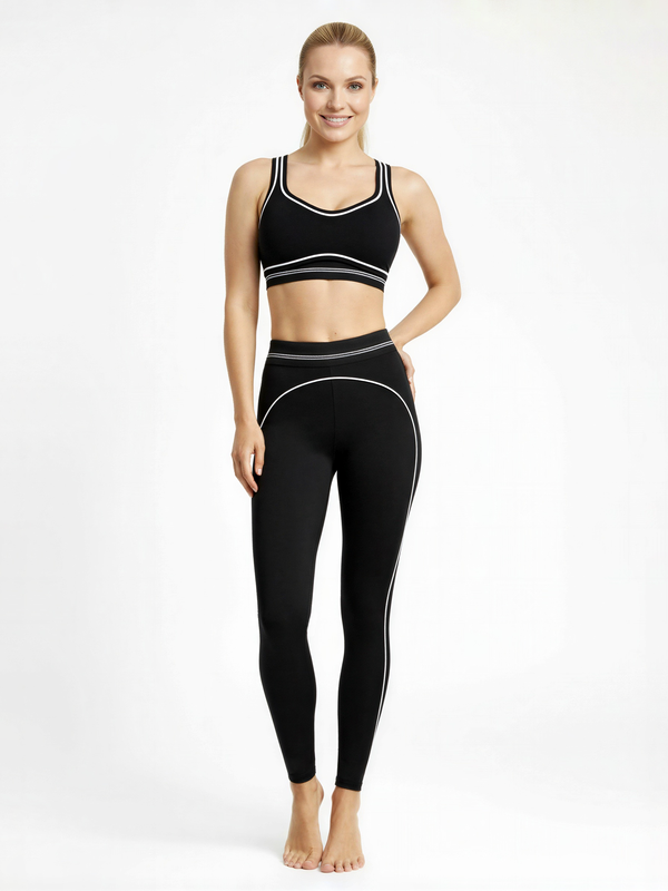 Leggings Contrast Heartline - Schwarz