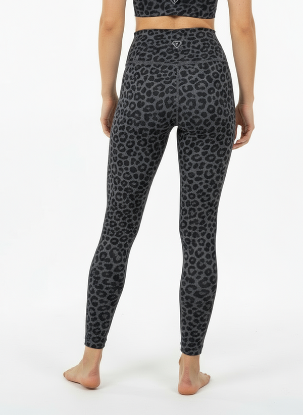 Set Leggings + Sport BH Leopard Grau