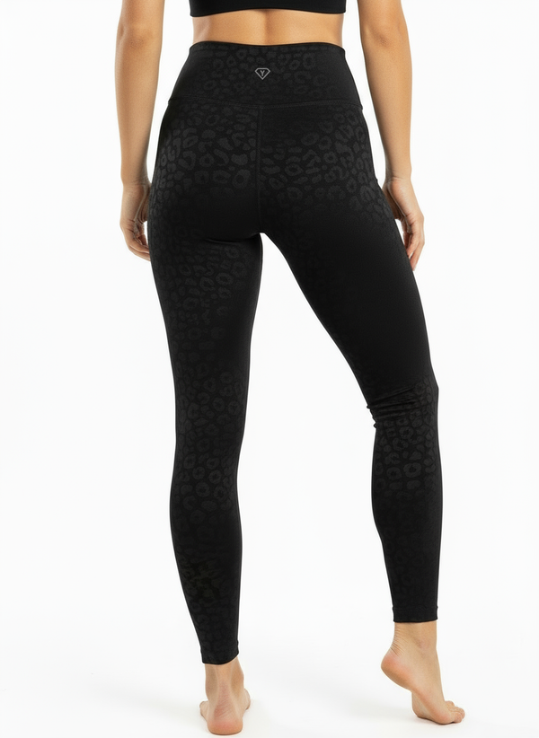 Leggings Leopard Schwarz