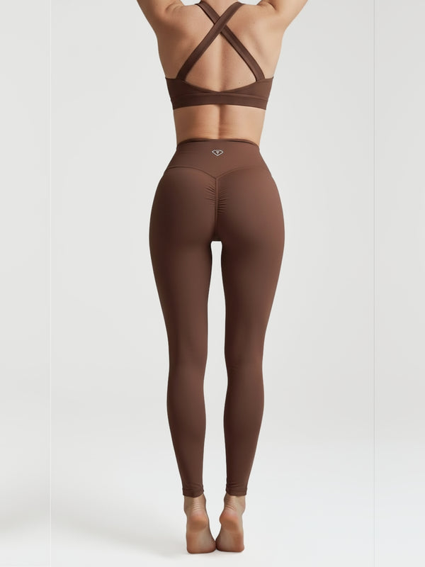 Leggings mit hohem Bund – Chocolate Braun