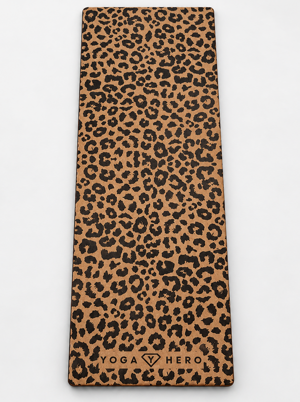 Tapis de yoga en liège Leopard 4mm