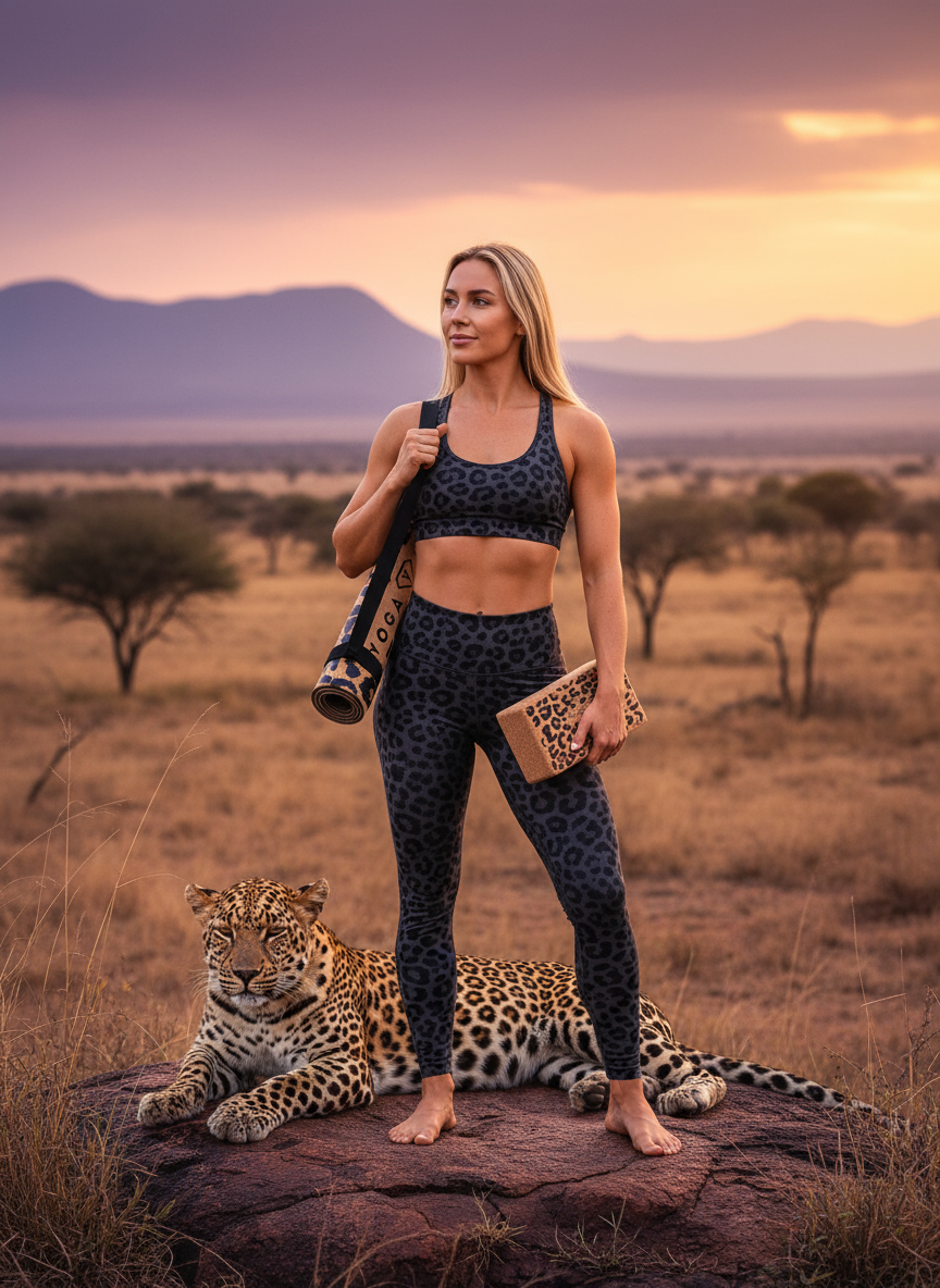Yoga Kork Set Leopard