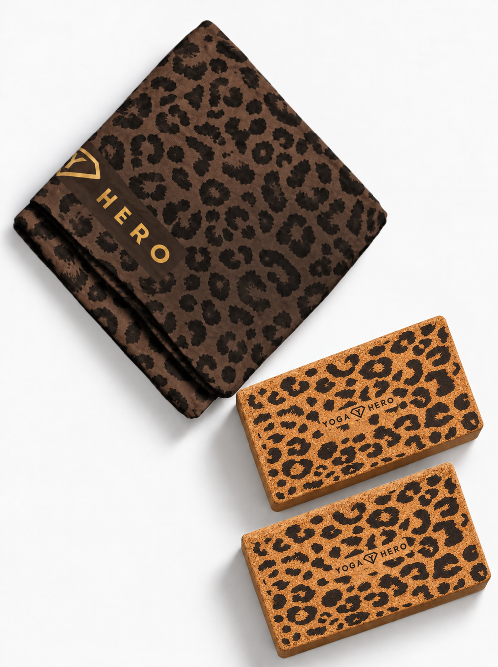 Yoga Reise Set Brown Leopard Gold