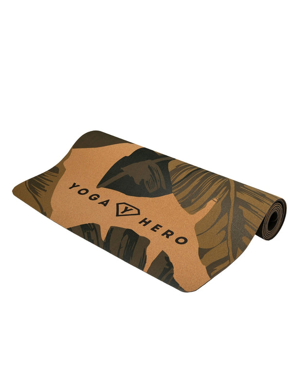Cork yoga mat Leaves 4mm