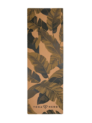 Cork yoga mat Leaves 4mm