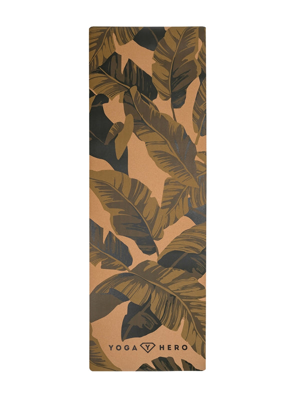 Cork yoga mat Leaves 4mm