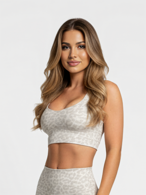 Sports Bra Leopard Light Grey