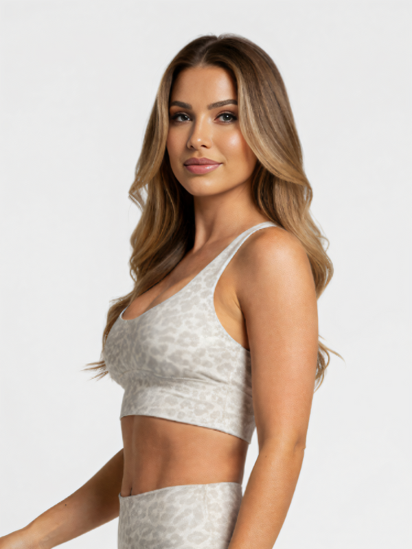 Sports Bra Leopard Light Grey