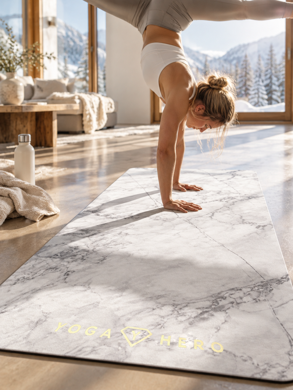Tapis de yoga White Marble Gold 4mm