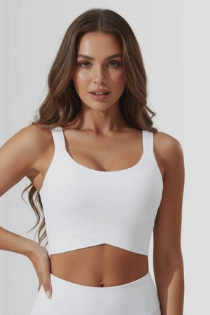 Soutien-gorge de sport croisé blanc