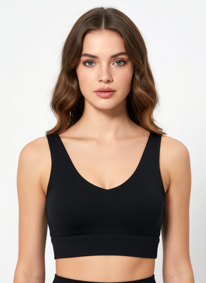 Set Scrunch Shorts + Sport BH Geflochten Schwarz